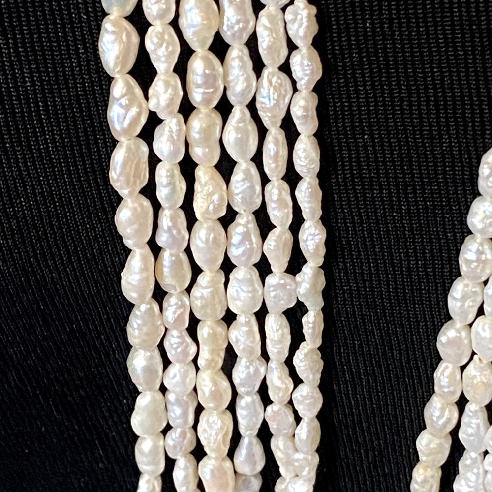 Ivory White Rice Pearls! 6 Long Strands, Genuine 5 25”, 1 36” Perfect Condition! - Picture 11 of 11